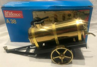 Vintage Wilesco A 38 Brass Water Cart - Water Trailer For Live Steam Tractor