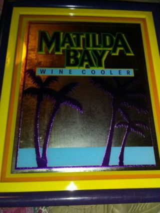 Vintage 1980’s Matilda Bay Wine Cooler Bar Mirror Advertising Sign