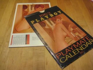 Vintage 1963 Playboy Playmate Wall Calendar With Sleeve Envelope