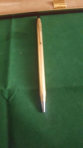 Vintage Cross Pen 1/20th 10K Gold Filled w/Blue Ink Box & Paperwork 2