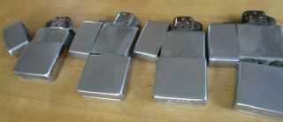 4 Zippo Lighter 1977 1978 1968 1970 With Some Pocket Wear