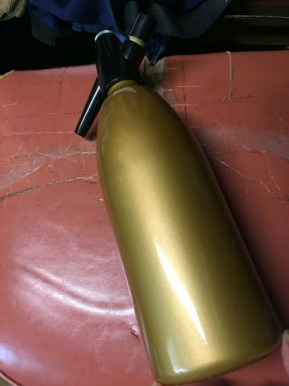 Vtg Germany Heimsyphon Soda Siphon 1 Liter Gold - Bronze Carbonated Bar Ware Mcm
