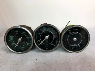 Porsche 356 Speedometer,  Tachometer,  Fuel Gauge (set) Oem Vintage