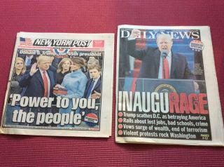 Ny Daily News Jan 21,  2017 Donald Trump 45th President Inauguration Ny Post