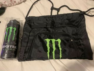 Nip Monster Energy Drink Large Plastic Water Bottle & Bag Unlock The Vault