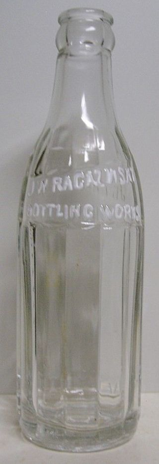 1953 Jw Ragazinsky Embossed Soda Bottle - Mahanoy City,  Pa