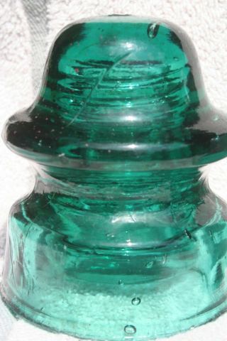 Glass Insulator Cd 164 Brookfield Rich Dark Blue / Green Ref 35 730