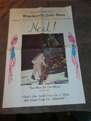 Sept.  5,  1969 Wapakoneta Ohio Newspaper: Apollo 11 Neil Armstrong Hometown Paper