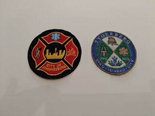 South Africa.  Johannesburg And Tygerberg Fire Service Patches