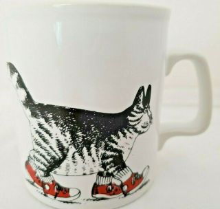 B Kliban Cat With Red Sneakers Coffee Mug/cup Kiln Craft Made In England