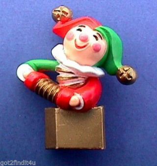 Hallmark Pin Christmas Vintage Jack In The Box Toy Clown Jester Holiday Brooch