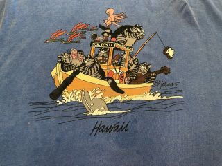 Crazy Shirt Hawaii B.  Kliban Blue Fish Boat S.  S.  Gnu Xxl