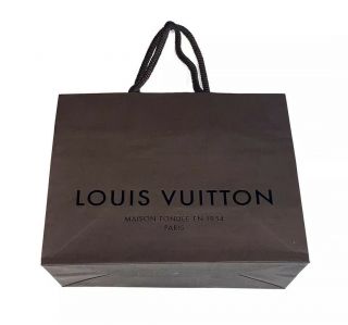Authentic Louis Vuitton Brown Shopping Gift Paper Bag Small 8.  5” X 7” X 4”