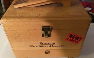 Vintage Ronson Roto - Shine Magnetic Shoe Shine Kit W/polisher & Accessories