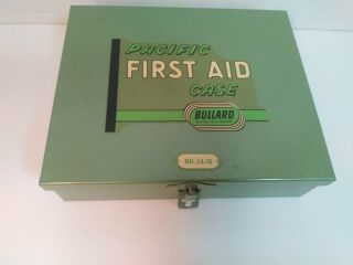 Vintage First Aid Kit Metal Case Pacific Bullard Industrial Safety No.  54 - 10