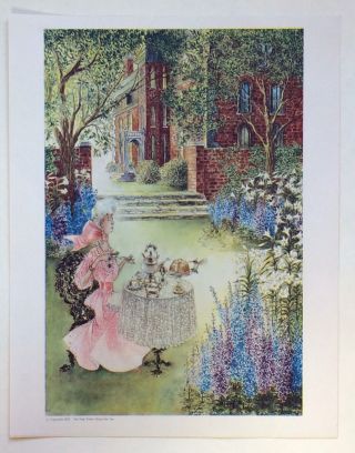 Mary Petty Lithograph Print Mrs.  Peabody Garden 1959 The Yorker