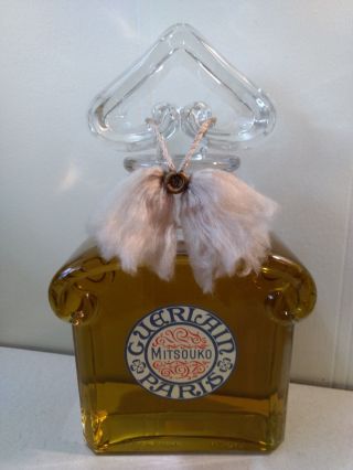Vtg Giant Fatice Guerlain Mitsouko Baccarat Crystal Perfume Bottle Paris France