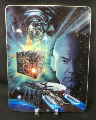 Franklin Star Trek Defenders Captain Picard Battle Of Borg Ceramic Plate