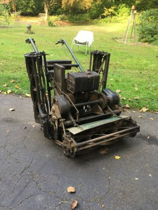 Locke Vintage Lawn Mower With Side Gangs