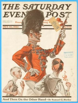 1920 Saturday Evening Post Drum Major J C Leyendecker Art Front Cover Only