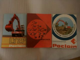 3x Vintage Poclain Crane Dealer Brochure Pamphlet Ly2p Excavator Hydraulic