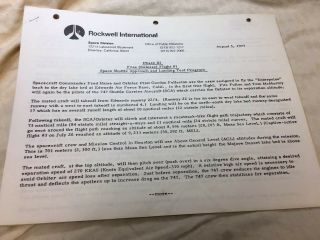 1977 Rockwell International Space Division Phase 3 Space Shuttle Landing Papers