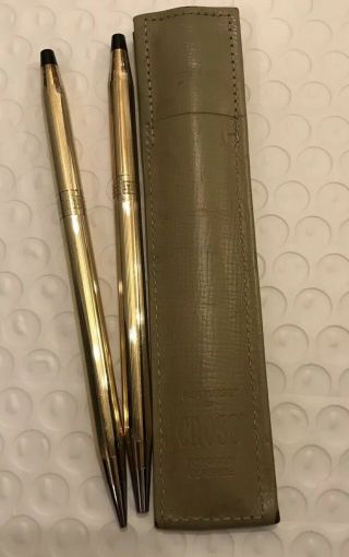 Cross Ladies 10k Gold Ballpoint Pen And Pencil.  Shipped In Purse