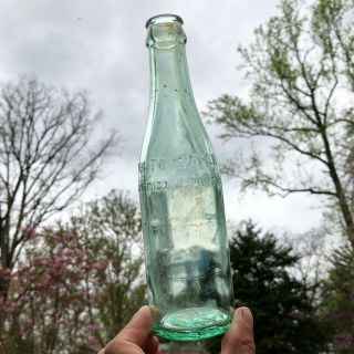 Early Pluto Water Bottle Medicinal Laxative French Lick In Emb Devil Aqua 1930s