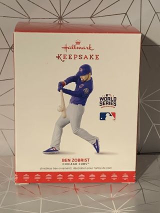 Hallmark Keepsake Ben Zobrist World Series Chicago Cubs Baseball Ornament 2017