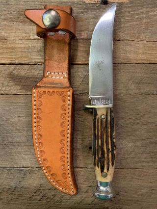 Vintage Case Hunting Knife With Custom Sheath 3