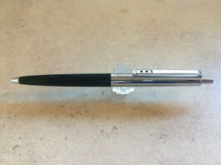 Paper Mate Regular Profile Black W/chrome Cap Ballpoint Pen Writes Blue