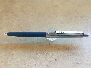 Paper Mate Regular Profile Dark Blue W/chrome Cap Ballpoint Pen Writes Blue