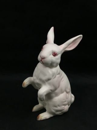 Vintage White Bunny Rabbit Figurine Lefton Japan Easter Decoration 4.  25 "