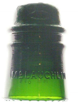 Cd 121 [10] Mclaughlin // No.  16,  Teal Green Blackglass Glass Insulator