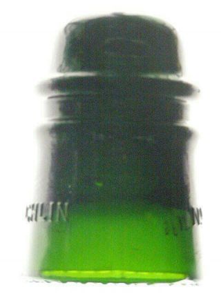 CD 121 [10] McLAUGHLIN // No.  16,  teal green blackglass glass insulator 2