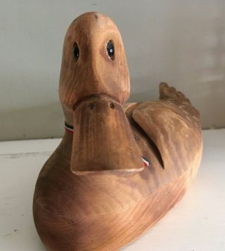 Tremblay Quebec Canada Large Vintage Duck Decoy Hand Carved Wood Sculpture 33cm