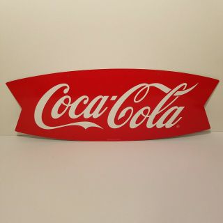 2009 Coca - Cola Fishtail Metal Sign Collectible