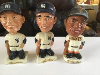 Mickey Mantle,  Roger Maris,  and Willie Mays (crack) Vintage 1960 ' S Bobble Heads 3