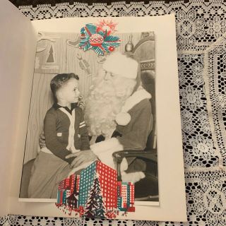 Vintage Greeting Card Christmas Santa And Me Department Store Photo City Tree 3