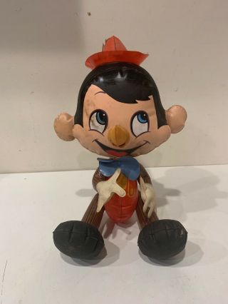Vintage 13’” Walt Disney Pinocchio Air Filled Inflatable Doll By Ideal