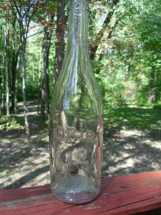 Vintage Empty Florida Wine Co.  Clear Glass Bottle Philadelphia,  Pa