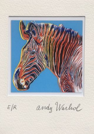 Andy Warhol Hand Signed Signature Zebra Print