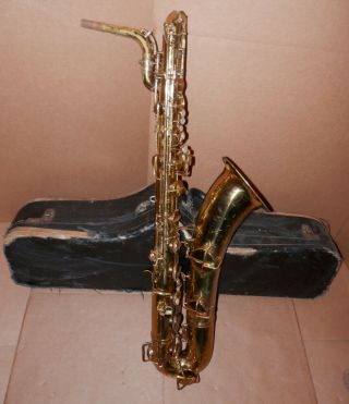 Vintage 1950 Conn Naked Lady Face Model 12m Bari Sax Baritone Saxophone