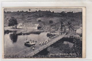 Vintage Postcard Dr Sheldon Discovery Nasimu Bridge Suva Fiji 1900s