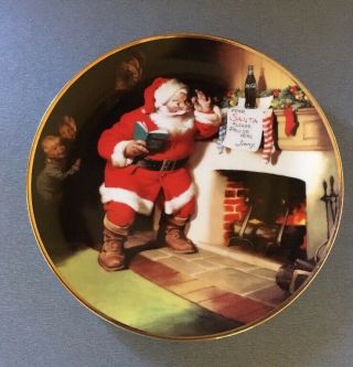 Franklin Coca Cola Santa " The Pause That Refreshes " Collectible