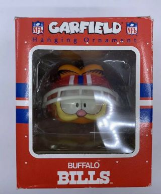 Vintage 1978 Enesco Treasury Garfield Buffalo Bills Football Helmet Ornament