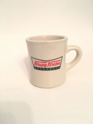 Krispy Kreme Coffee Mug Diner Style Heavy Ceramic Cream Tint