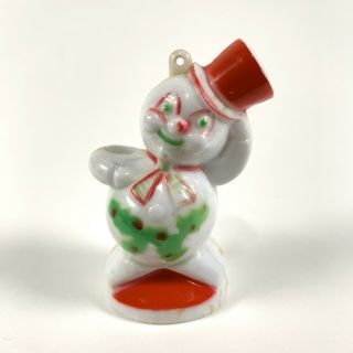 Vintage Rosbro Christmas Snowman Ornament Hard Plastic Candy Container E Rosen 4