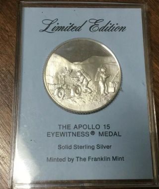 The Apollo 15 Eyewitness Medal Limited Edition Sterling Silver Coin By F.