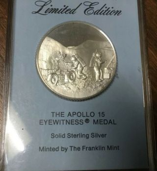 THE APOLLO 15 EYEWITNESS MEDAL LIMITED EDITION STERLING SILVER COIN by F. 3